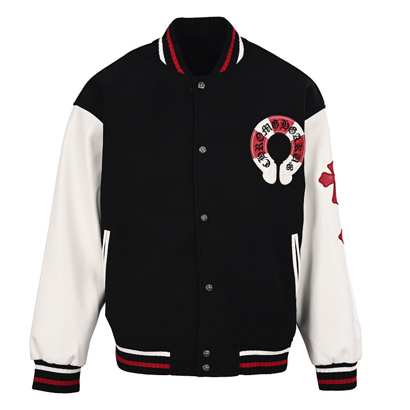 Chrome Hearts Cross-Patchwork Baseball Jacket