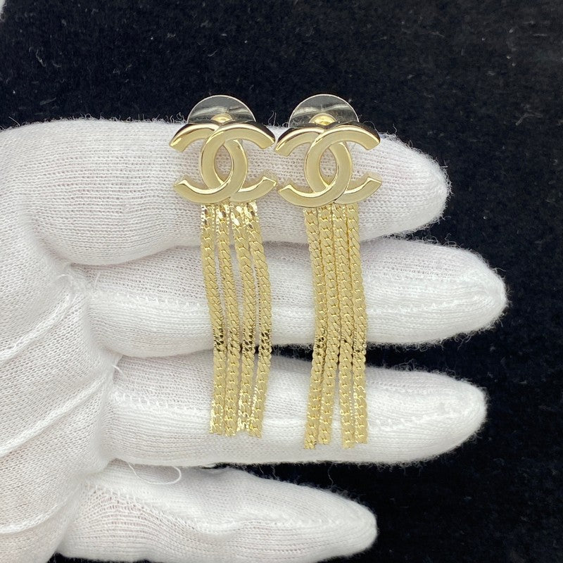 18K  Chanel Long Tassel Gold Earrings