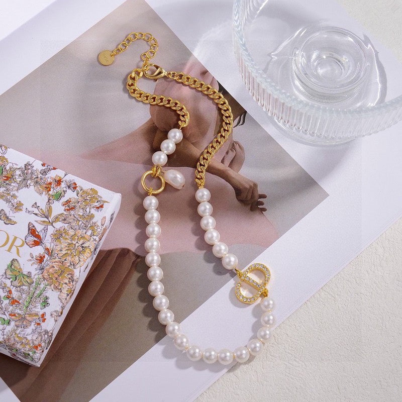18K Petit Dior Pearl Necklace