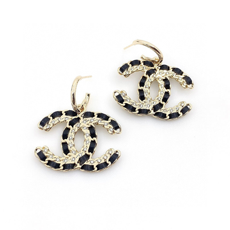 18K  Chanel Leather Earrings